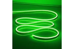 OWOFYDR Neon Strip Lights - Bright and Durable Neon Rope Lights 16.4ft/5m for Lighting Decoration Indoors Outdoors[No Power Adapter] Neon Light Strip Green