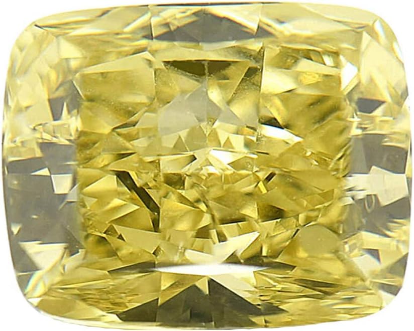 Chapa de Diamante con Forma de cojín Radiante, Piedra Canaria Suelta