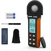 BTMETER Digital Illuminance Light Meter Measure Lights 0.01-400,000 Lux/FC | Foot Candles Luxmeter with 270&ordm; Rotated Sensor &amp; Data Logging for Photography Plants LED Lights Indoor Outdoor Light Tester