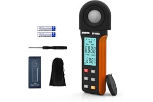 BTMETER Light Lux Meter Logger BT-5000A, Digital Lumen Tester Measure Lighting Level Intensity 0.1~400,000 Lux(0.1~40,000 FC) Foot Candle Luxometer with Data Logging for Plant Grow Aquarium