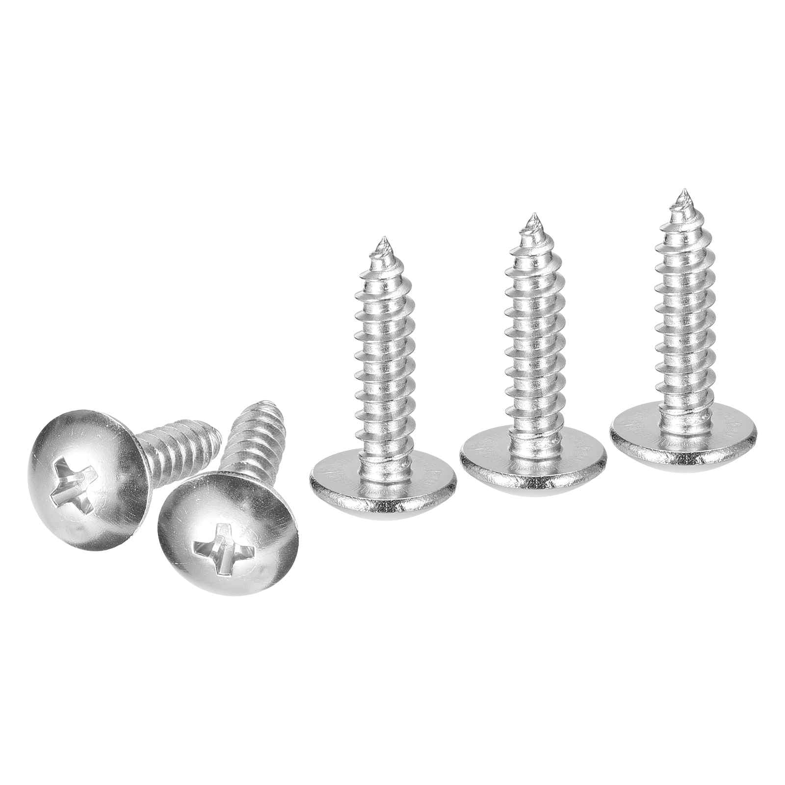DTGN #10x3/4 Sheet Metal Screws - 100 Pack - for Wood, Furniture - 304 Stainless Steel Phillips Truss Head Self Tapping Tip Wood Screws - Silver