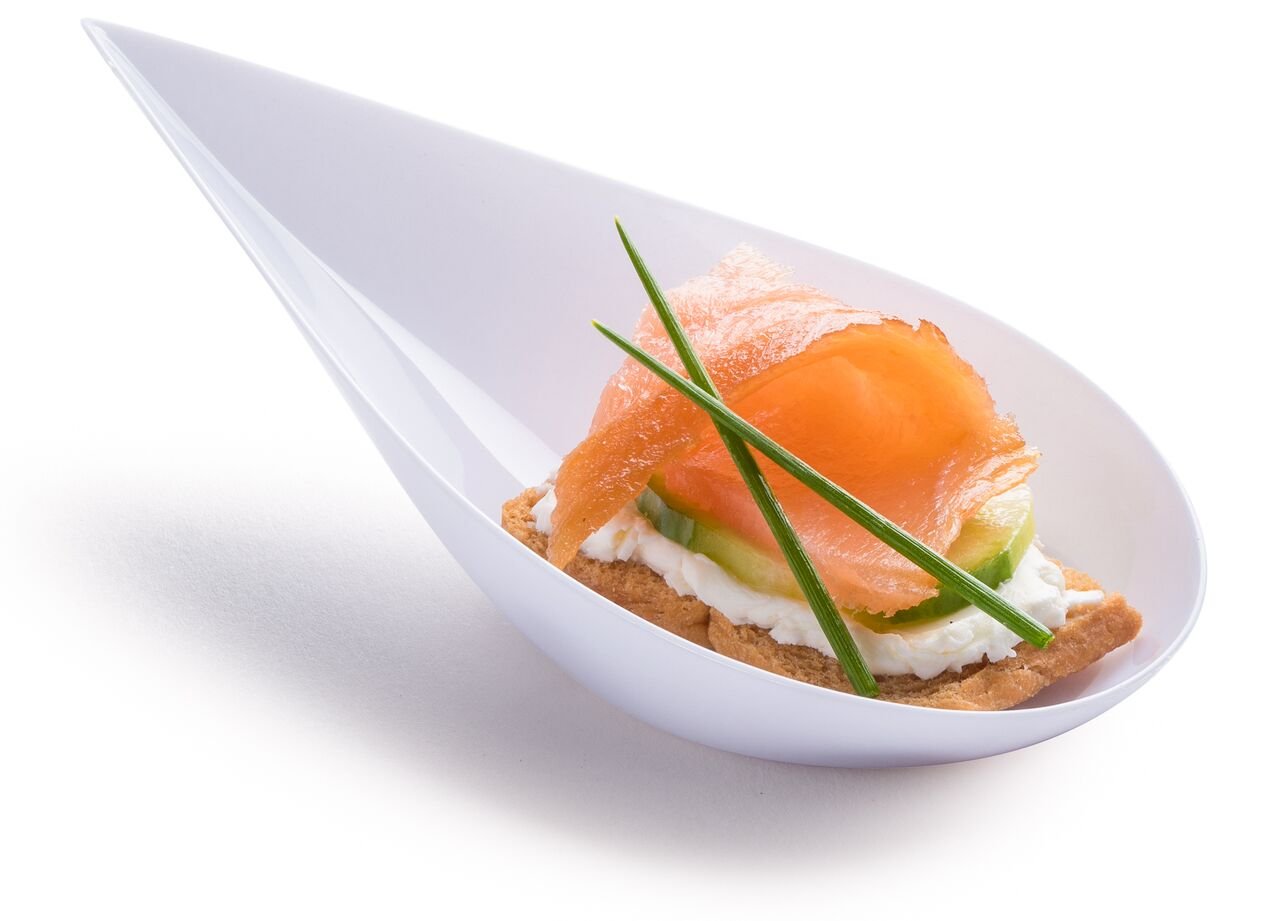 Zappy 100 Tear Drop Mini Appetizer Plates Mini Dessert Plates White