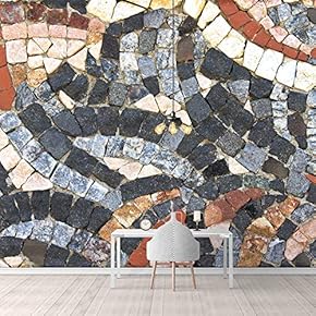 Wall Mural Realistic Rock Colorful Bricks Removable Self-Adhesive Large Wallpaper - 66x96 inches
