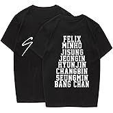 KPOP Skz Felix Merch T-Shirt Skz Bangchan Support Shirt Han Jisung Hyunjin Minho Changbin Shirt Unisex Tee Top