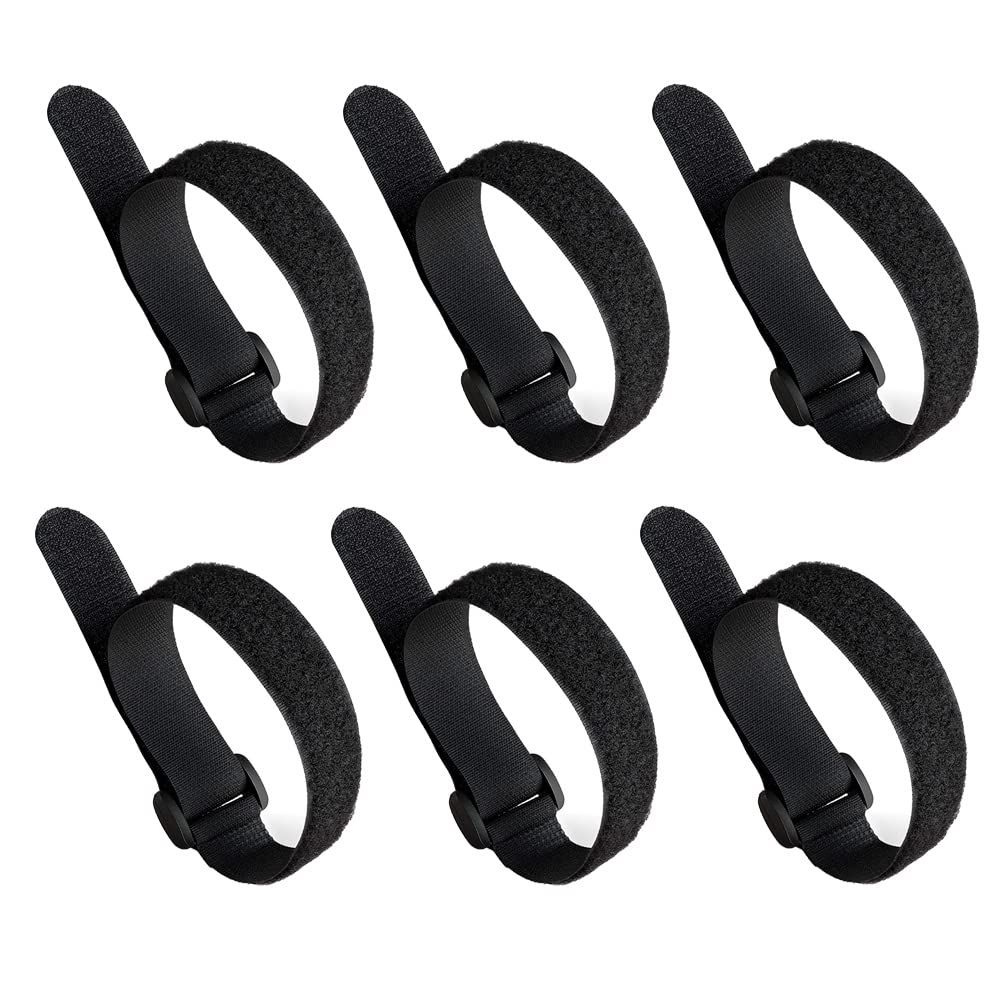 Aiqeer 30 Pcs 20 cm Black Cable Straps, Reusable Cable Ties, Multipurpose Hook and Loop Securing Straps, for Cables Management