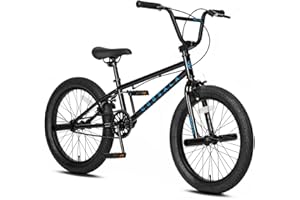 cubsala 20 Inch Kids Bike Freestyle BMX Bicycle for 6 7 8 9 10 11 12 13 14 Years Old Boys Girls and Beginners with 4Peg, Blac