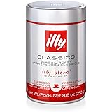 Illy Classico Espresso Ground Coffee, Medium Roast, Classic Roast with Notes of Chocolate & Caramel, 100% Arabica Coffee, All