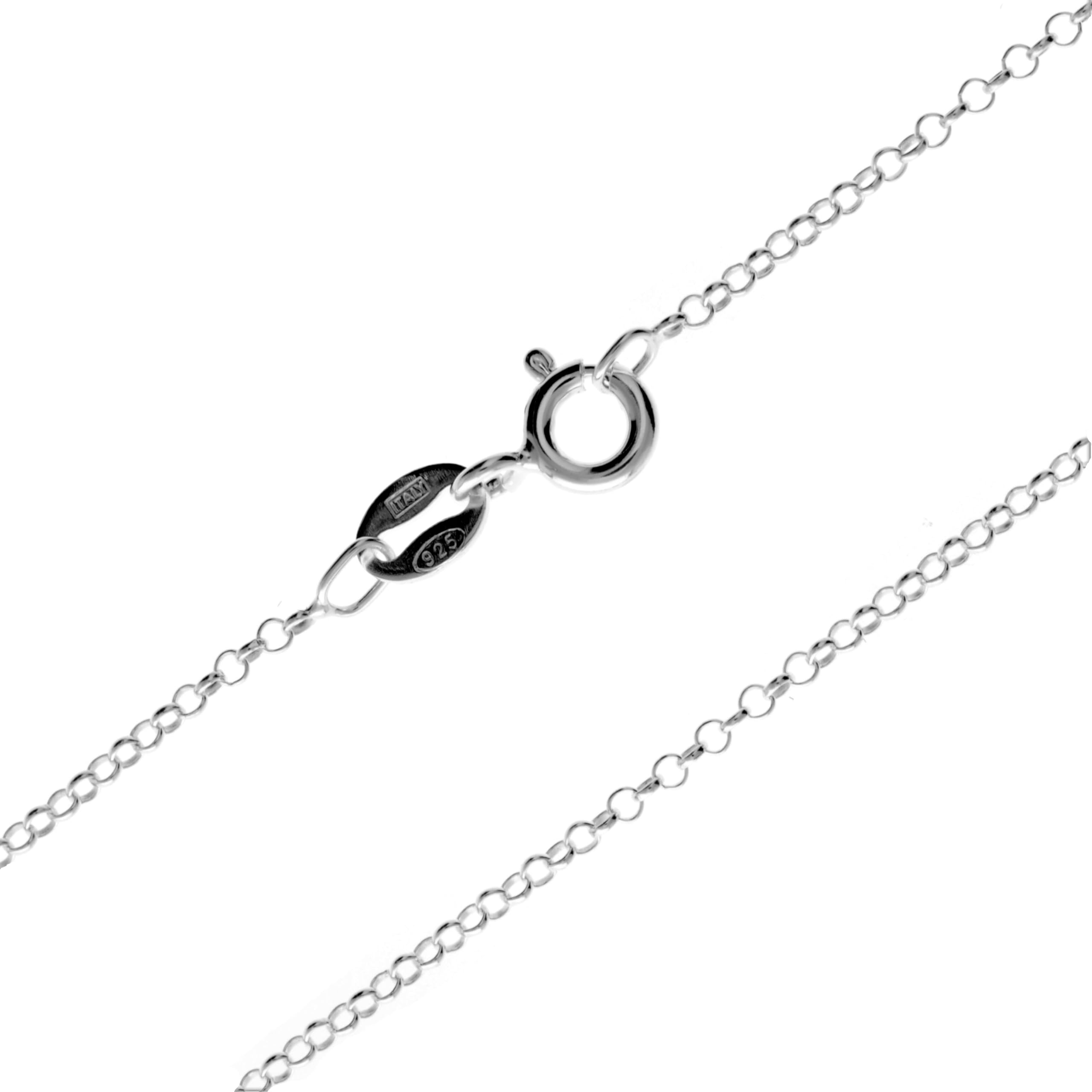 SilverAmber Jewellery UK - 925 Sterling Silver Delicate Italian Belcher-Rolo 1.62 mm Thin Chain Necklace - 22" - GCH00622