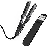 LOVANI Mini Flat Iron 0.5 inch, Dual Voltage Travel Hair Straightener for Short to Medium Hair & Bangs, Small Size Ceramic Tourmaline 3D Floating Plates, Heat‑Resistant Pouch Included