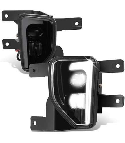 Par De Luces Antiniebla/DRL LED Para Kia Sorento 2019-2020 - Color Luz Blanco Frío, Carcasa Negra, Certificadas DOT/SAE