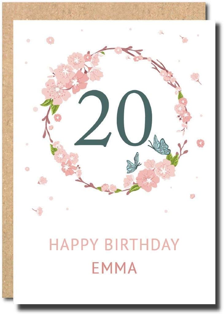 personalised 20th Birthday Card for women floral funny sister for her daughter handmade pop up prime funny joke cute FB75
