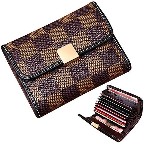 Women's Small Rfid Credit Card Holder Wallet Mini Canvas Leather Coin Purse
