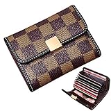 Auner Women's Small Rfid Credit Card Holder Case Wallet Cute Leather Coin Purse (Brown)