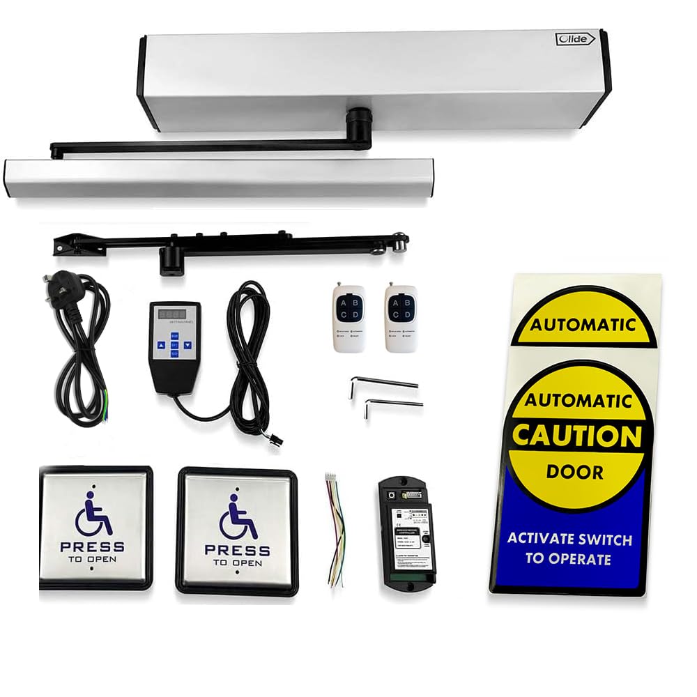 Olide Swing Door Closer,Automatic Door Opener and Closer (with 2pcs Wired/Wireless Disabled switches)