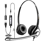 Wantek USB Headset with Mic for PC, On-Ear Computer