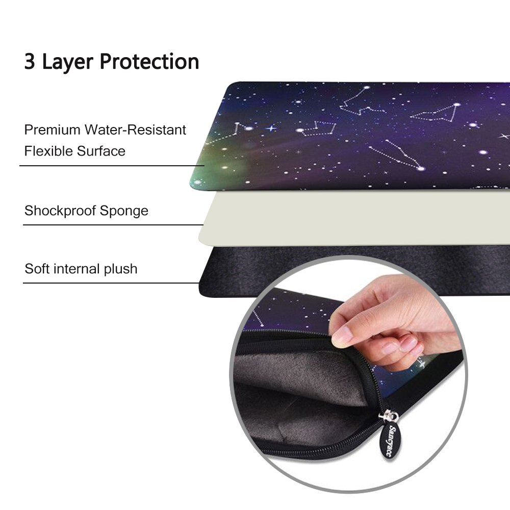 Sancyacc Laptop Sleeve, Water-Resistant Sleeve Bag Cover 13-13.3 Inch, Neoprene Laptop Bag Case, Full Protective Carrying Notebook Pocket for MacBook Air/Pro (Star)