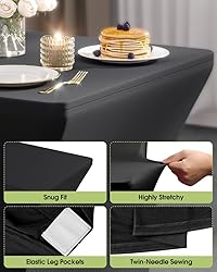 Pureegg Spandex Tablecloth 6ft - 2 Pack, Fitted and