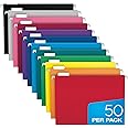 Pendaflex Colored Hanging File Folders Letter Size with 1/5 Cut Adjustable Tabs, 8.5 X 11-50 Pack of 12 Assorted Colors