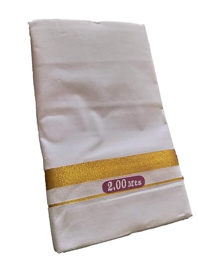 Men's Cotton Gold Zari Single Dhoti