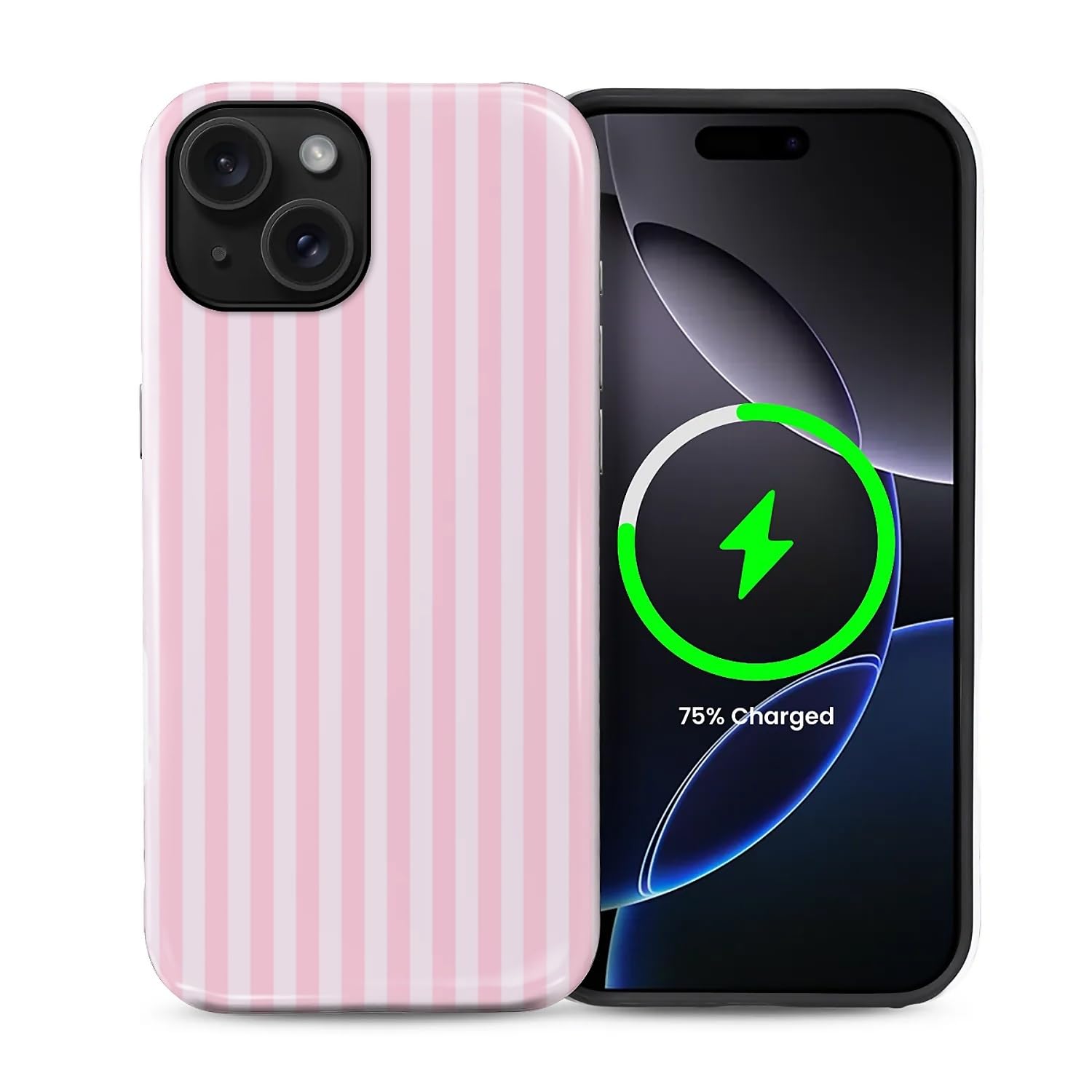 casesok for iPhone 15 Plus Case,Compatible with MagSafe,Cute Fashion Striped Aesthetic Retro Design for Women Girls,Soft TPU Durable Protection Case for iPhone 15 Plus-Pink