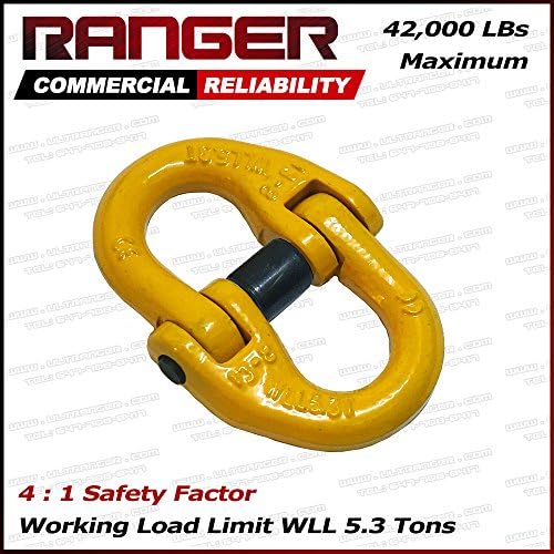 Ranger WLL 5.3 Tons G80 Dual Hammerlok Hammer Lock Link Connectors for Hoist Sling Winch Tow Crane Lift by Ultranger (WLL 5.3 Tons Break Point 42,000 LBs)