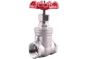 GOVALVE Heavy Duty Gate Valve - 1" NPT Stainless Steel Female x Female Thread Rotary Sluice Valve with Wheel Handle 200WOG For Water Oil Gas