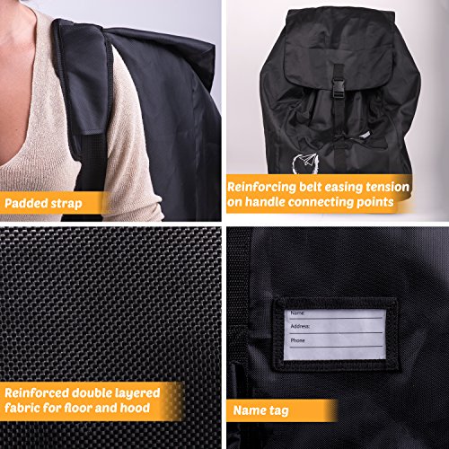 Car Seat Travel Bag Ultra Strong Gate Check Carseat Backpack & Cover
