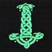 Glow in Dark Mjolnir The Hammer of Thor in Norse Patch Embroidered Badge Fastener Iron On Sew On Emblem