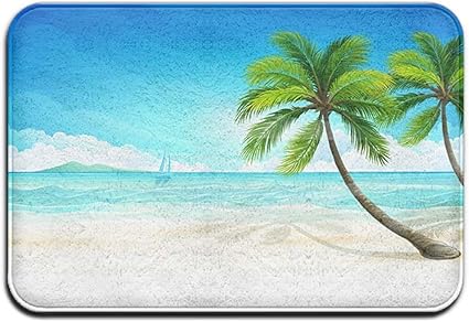 Alfombrilla Tropical Beach Palm Tree Alfombrillas de espuma con memoria