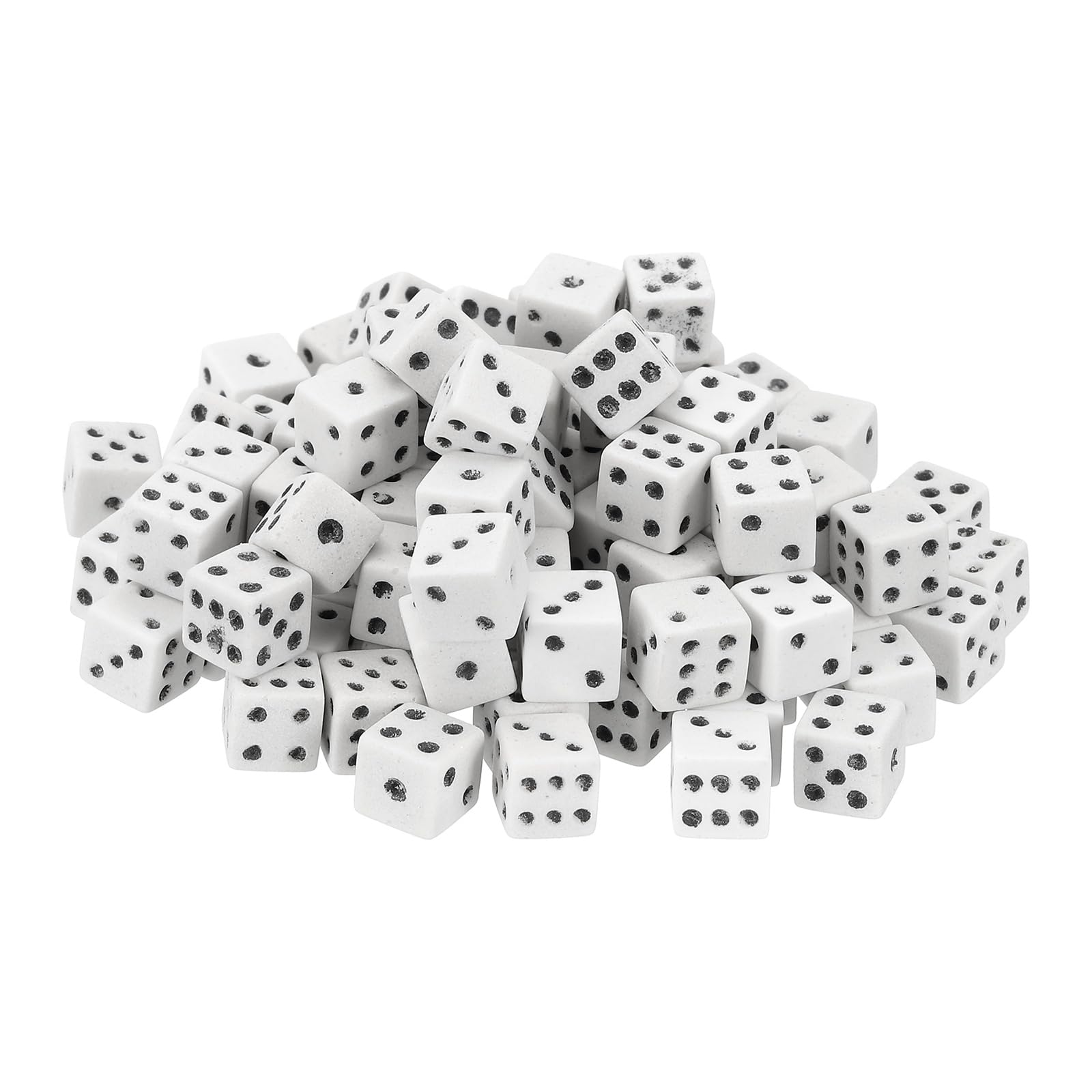 sourcing map 50Pcs Mini Dice, 8mm/0.31" Acrylic Tiny Six Side Game Dot Square Dice Bulk for Table Board Game Party Activities, Light Beige/Black — image 1