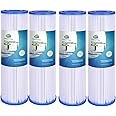 CFS – 4 Pack Pleated Polyester Sediment Water Filters Compatible with W50PE, WFPFC3002, SPC-25-1050, FM-50-975 Models – Whole House Replacement Water Filter Cartridge – 20 Micron