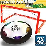 Kids Toys - Air Power Soccer Set with 2 Goals,Warmstore Boys Girls Sport Toys Training Football Indoor Outdoor Disk Hover Ball Game with LED Light Up Toys Children Sports Games Gift