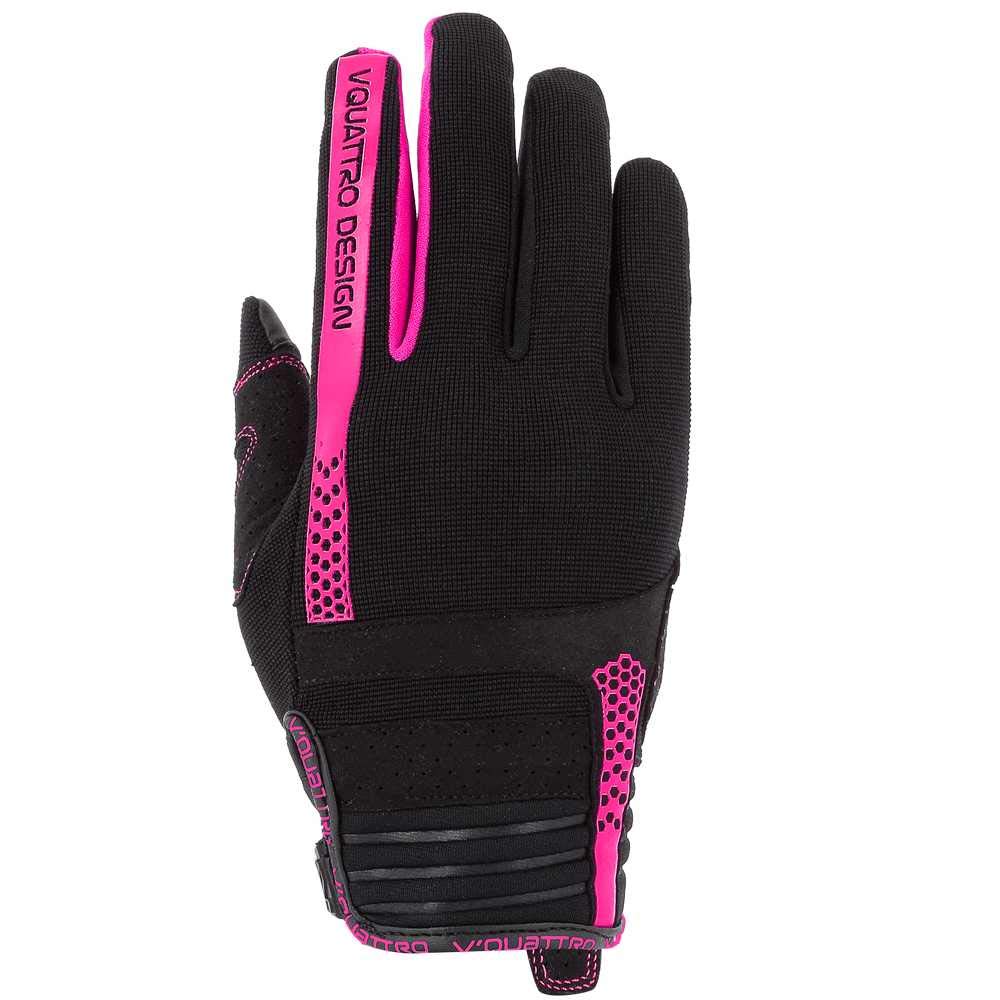 V Quattro Design Rush 18 Women's Gloves, Black/Pink, Size S