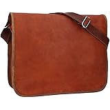 Borsa Vintage Pelle Messenger Laptop Vera Marrone Tracolla - Foto 9