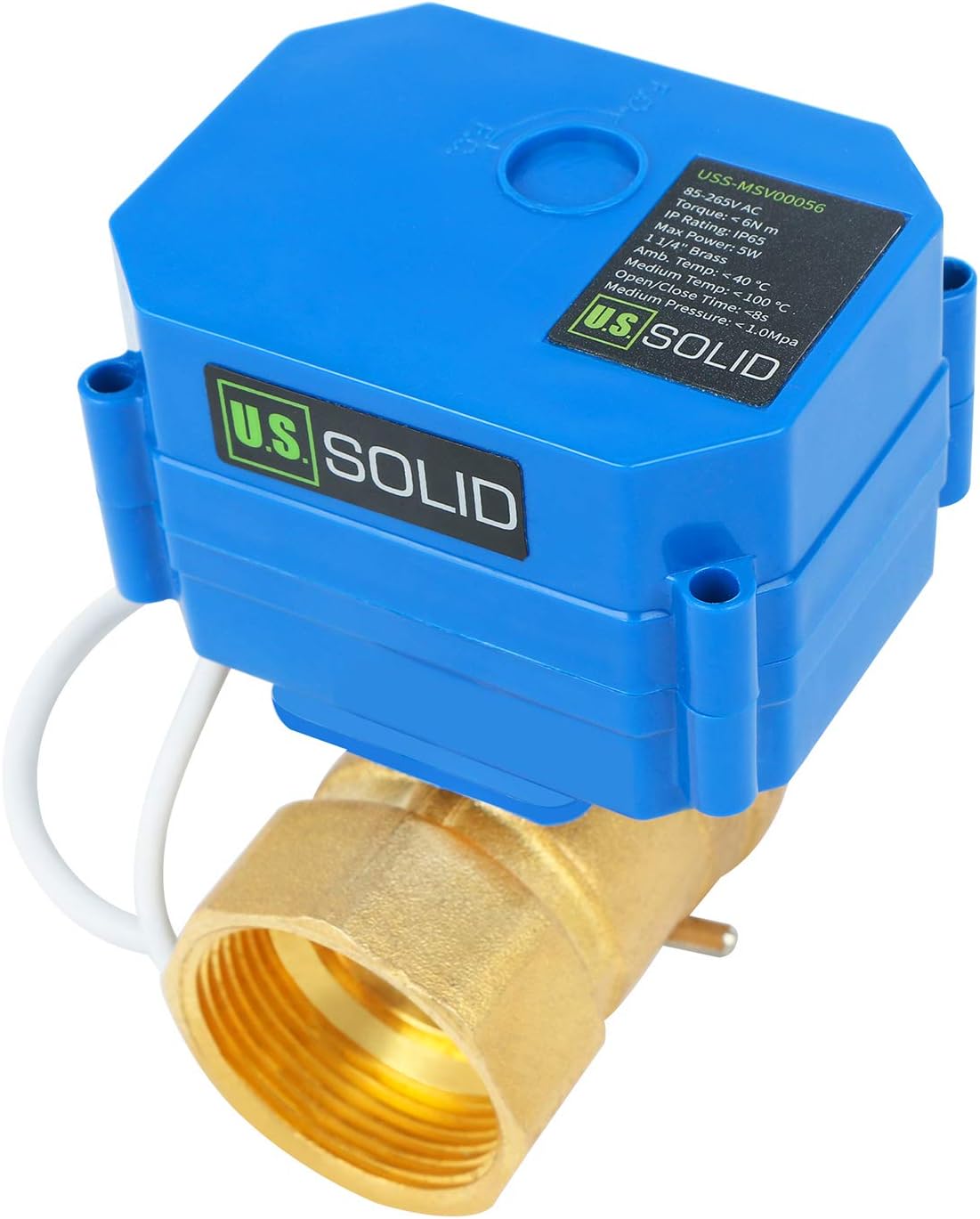 U.S. Solid 1 1/4" Brass Motorized Ball Valve 220V AC (85-265 V AC) DN32 Electrical Ball Valve, 2 Wire Auto Return Setup - Image 4