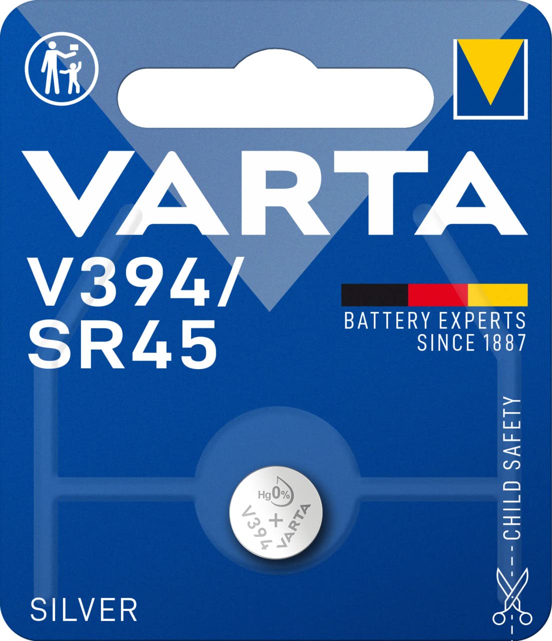 VARTA Batteries Electronics V394 button cell battery 1-pack, Button cells in original blister pack of 1