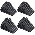 Genubi Industry Solid Heavy Duty Rubber Wheel Chocks 4 Pack, Premium Chock for Car, Travel Trailers, Boat Trailers, RV, Truck, ATV, 8" x 4" x 6", Rubber Handles, Quick Grip Ribbed Design, Black