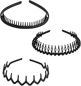 WLLHYF 3 Pcs Sharks Tooth Hair Comb Non-Slip Headband Wavy Teeth Black view 8