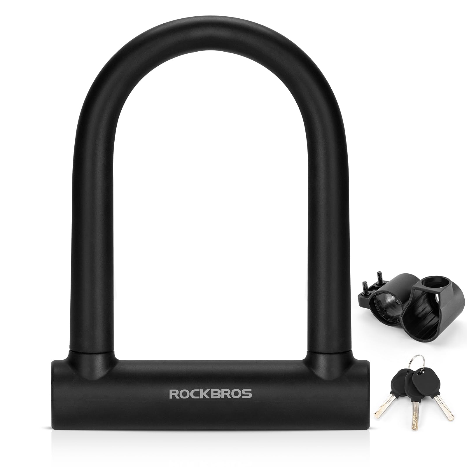Photo 1 of ***MISSING KEYS*** ROCKBROS U Lock Bike U Lock with Cable Heavy Duty Anti Theft Bike Lock U-Lock 4 ft Cable Mounting Bracket for Bikes eBikes Motorcycles Scooters