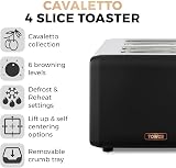 Tower Cavaletto 4-Slice Toaster Stainless Steel Defrost Reheat Rose Gold 1800W view 2