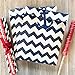 Navy Blue and White Paper Treat Sacks - Chevron Polka Dot Favor Bags - 5.5 x 7.5 Inches - 48 Pack