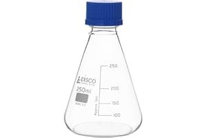 250mL Glass Erlenmeyer Flask with PTFE Lined Screw Cap Borosilicate 3.3 Glass - Eisco Labs