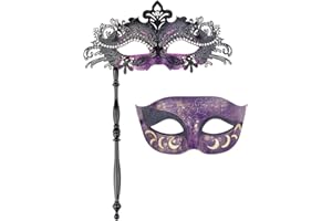 IETANG One Pair Couple's Gorgeous Venetian Masquerade Masks Party Costumes Accessory