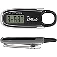 U-Trak 3D Step Counter Clip On with Removable Clip and Spring Carabiner Simple 3D Pedometer for Walking, Accurate Step Tracker with Large Display for Men Women Kids Adults Seniors