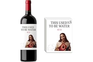 FBCCZEY Funny Vintage Jesus Wine Bottle Label Stickers Gifts for Novelty Birthday Christmas Weddings Secret Religious Christian Gift for Women Men Wine Accessories 5 X 4 Inch