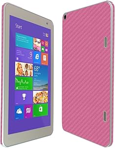 Skinomi Pink Carbon Fiber Full Body Skin Compatible with Toshiba Encore 2 Write 8 (Full Coverage) TechSkin with Anti-Bubble Clear Film Screen Protector