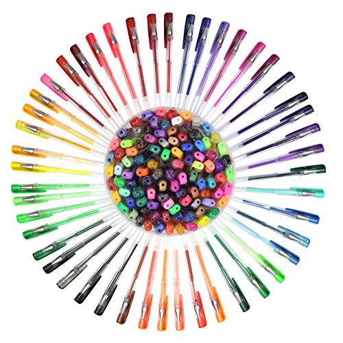 Everyday Essentials Gel Pens - Set of 100 Individual Colors with Barrel Case - Keep Your Pens Neat (100-Color)