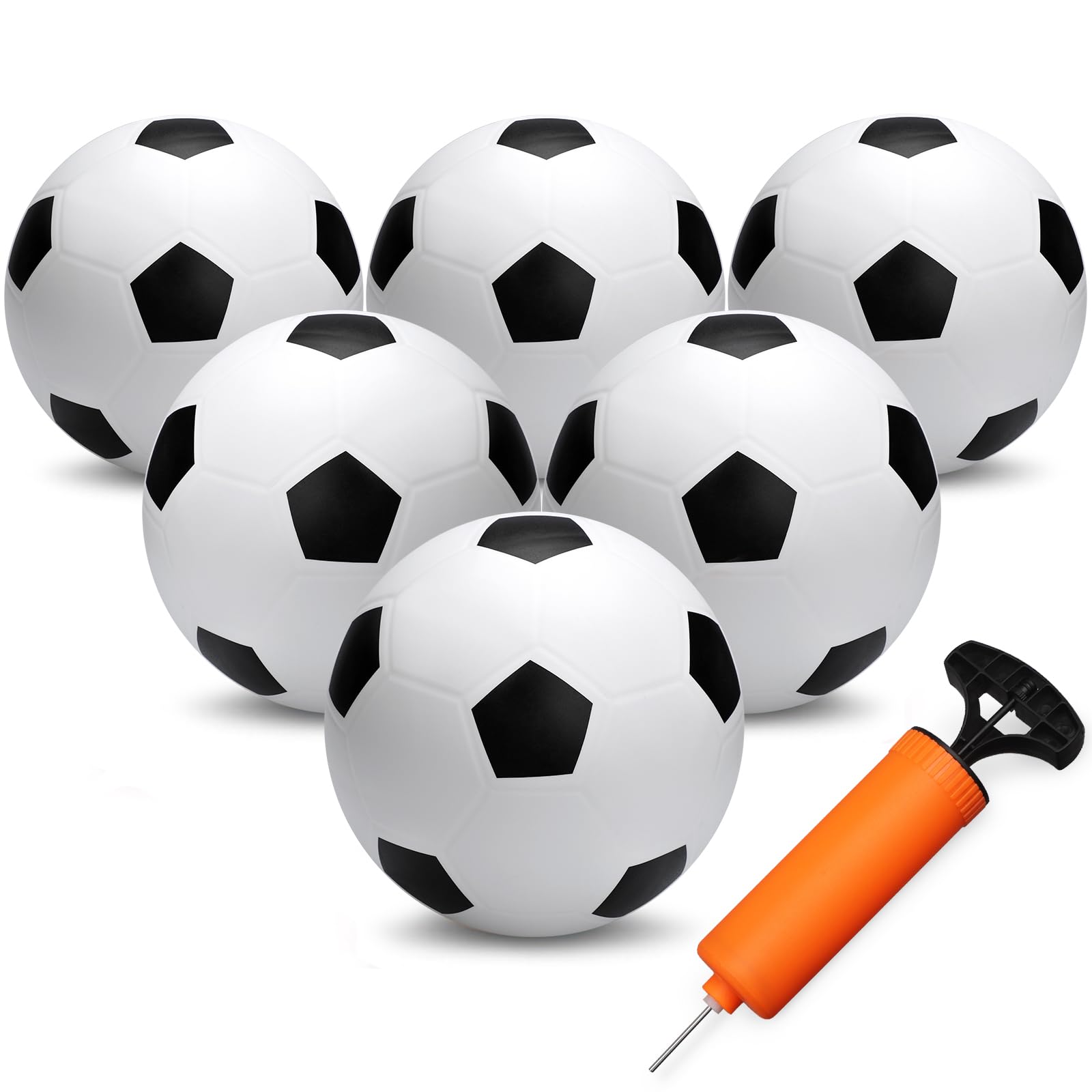 Dilabnda Mini Soccer Balls for Kids Toddlers, 6'' Bouncy Kickball Footballs Sport Balls for Indoor Outdoor, Soft Lightweight Playground Dodgeball Beach Home Ball, Gift for Girls Boys 3 4 5 6 7(6PCS)