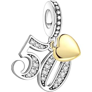 CYCUFF 925 Sterling Silver Charms Number Heart Pendant