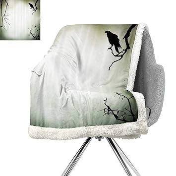 Amazon Com Horror House Decor Cozy Flannel Blanket Crow Bird On